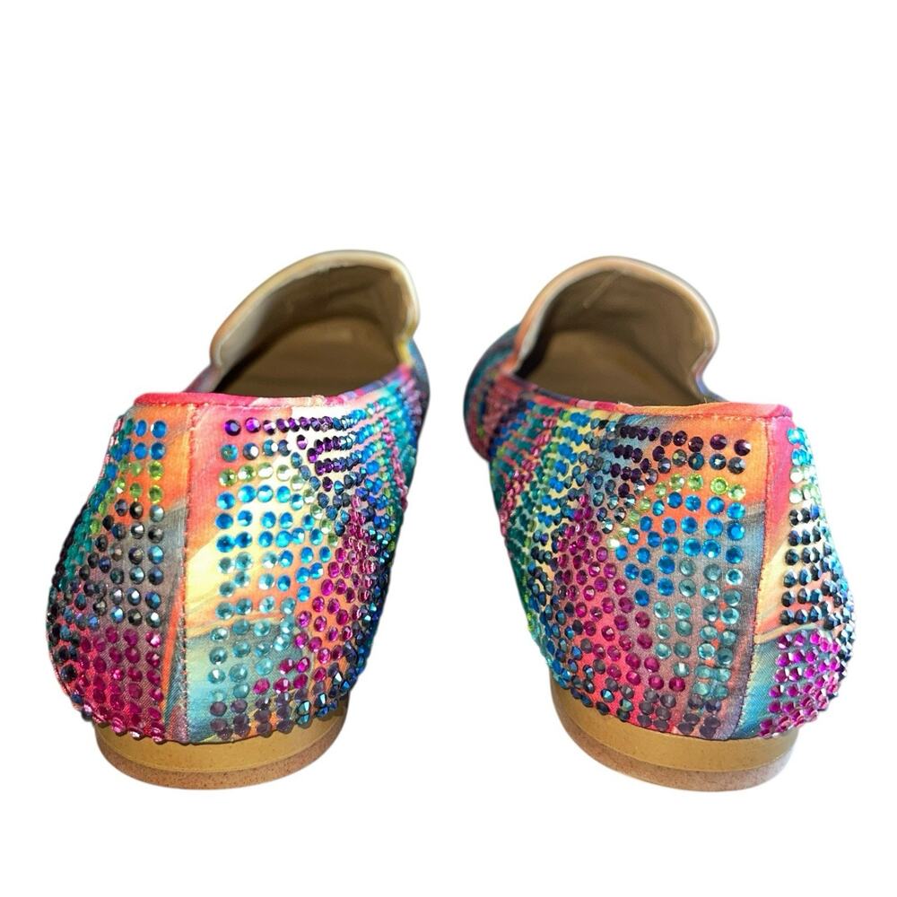 Steve Madden Multicolor Rhinestone Slip-On Flats Rainbow - Picture 4 of 9